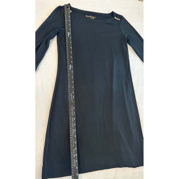 Lilly Pulitzer Sophie Dress Onyx, XS Black  With Button Details - Picture 8 of 9